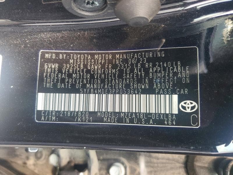 2023 TOYOTA COROLLA LE 13