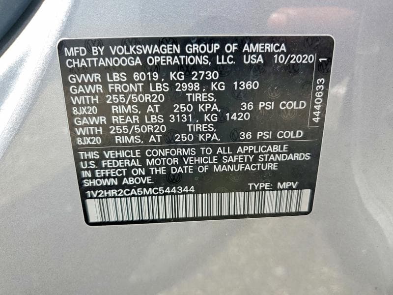 2021 VOLKSWAGEN ATLAS SE 13