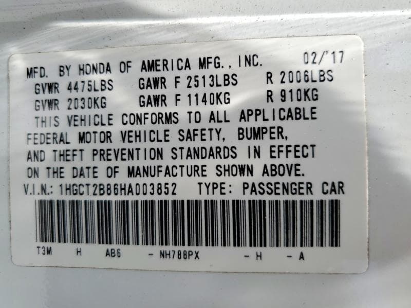 2017 HONDA ACCORD EXL 11