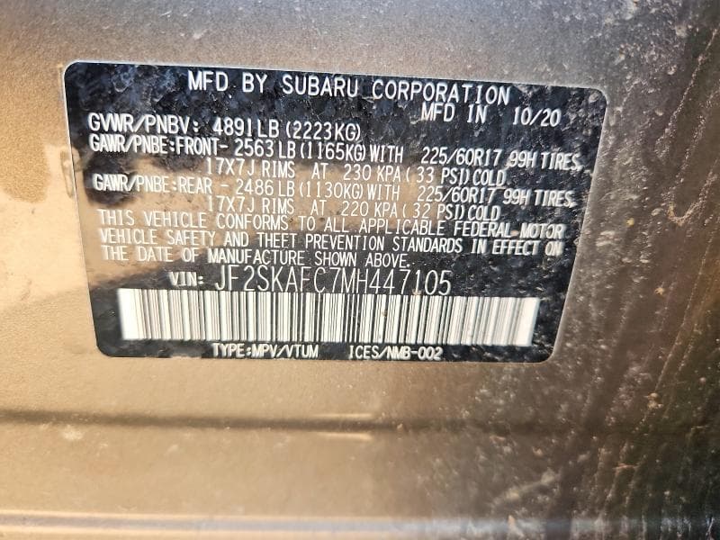 2021 SUBARU FORESTER PREMIUM 14