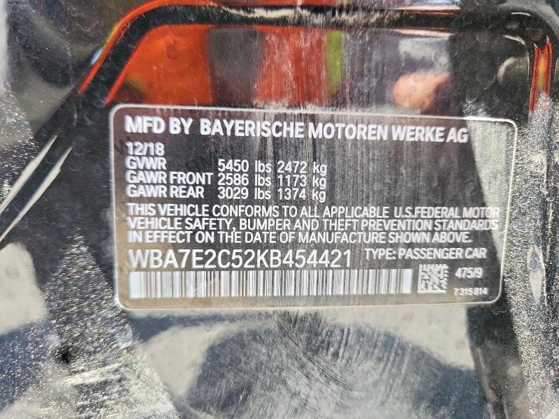 2019 BMW 740 I 12