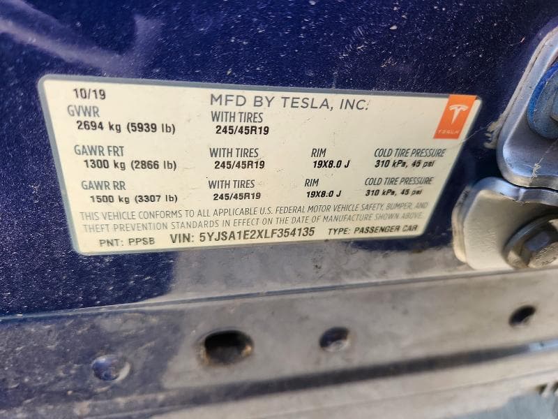 2020 TESLA MODEL S 14