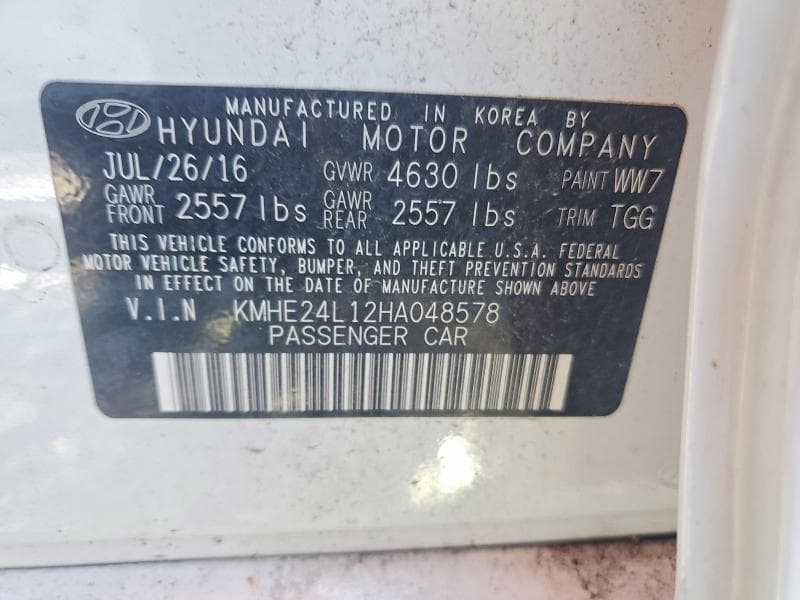 2017 HYUNDAI SONATA HYBRID SE 12