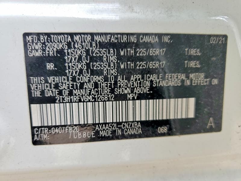 2021 TOYOTA RAV4 LE 13