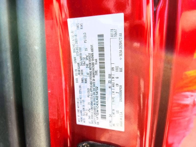 2020 FORD F150 SUPERCREW 12