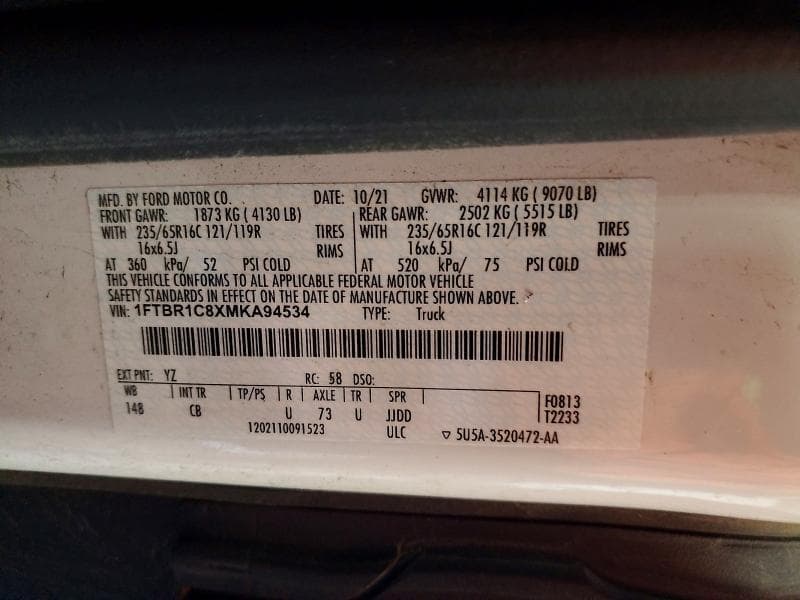 2021 FORD TRANSIT T- - DELIVERY VAN T-250 13