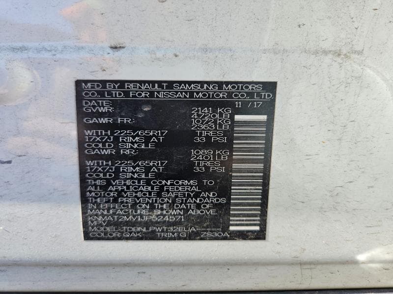 2018 NISSAN ROGUE S 14