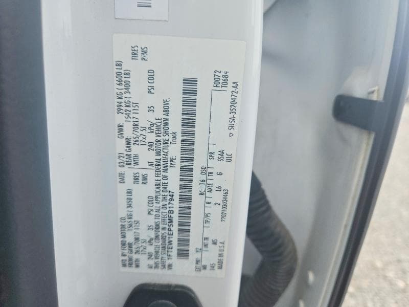 2021 FORD F150 SUPERCREW 12