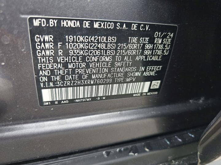2024 HONDA HR-V LX LX 10