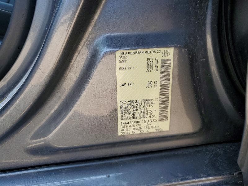 2017 NISSAN ALTIMA 2.5 SV 13