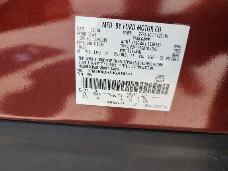 2018 FORD EXPLORER XLT 13