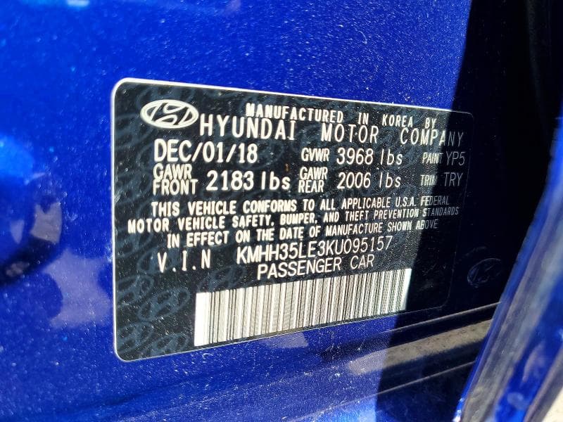 2019 HYUNDAI ELANTRA GT BASE 12