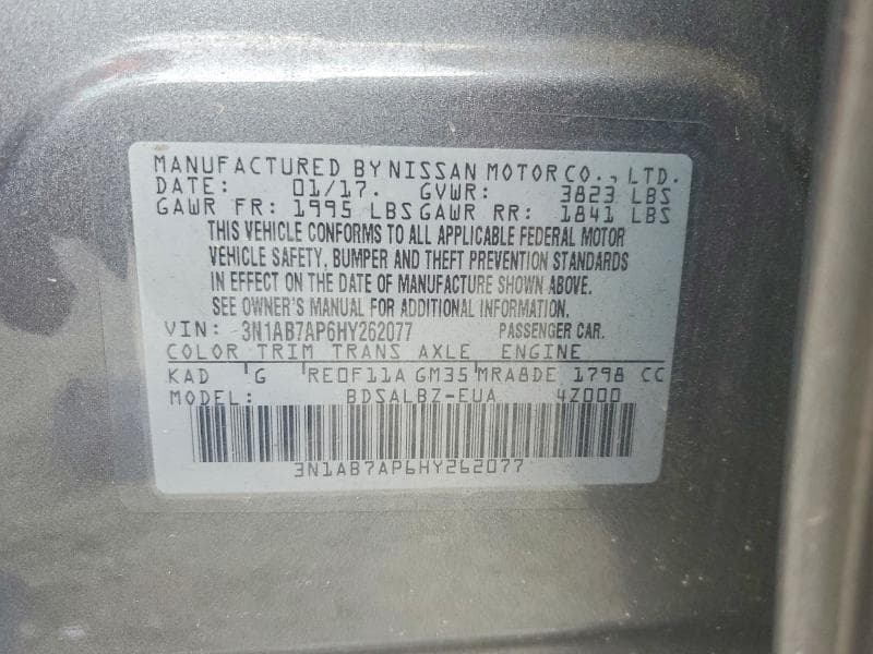 2017 NISSAN SENTRA S 12