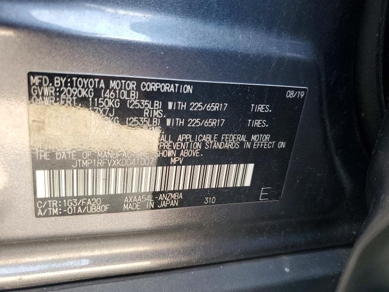 2019 TOYOTA RAV4 XLE 13