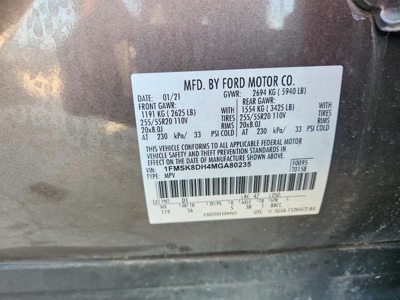 2021 FORD EXPLORER XLT 13