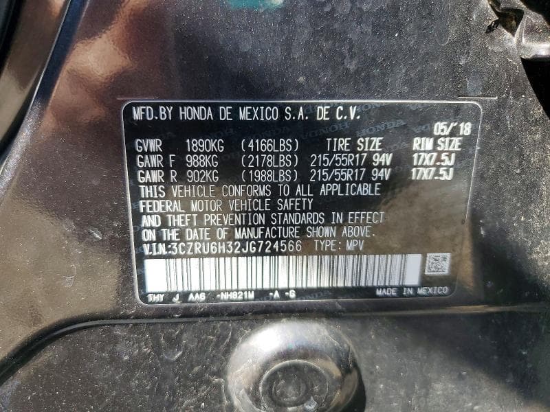 2018 HONDA HR-V LX 12
