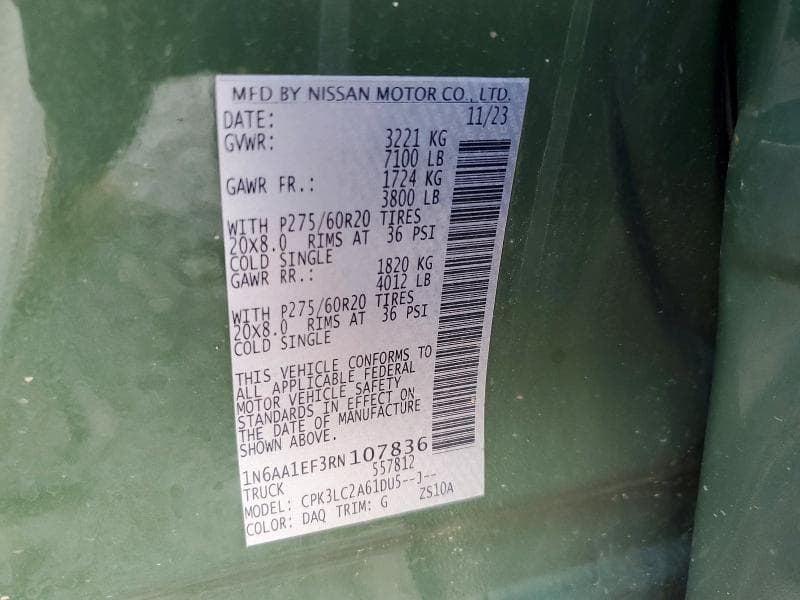 2024 NISSAN TITAN SV 12
