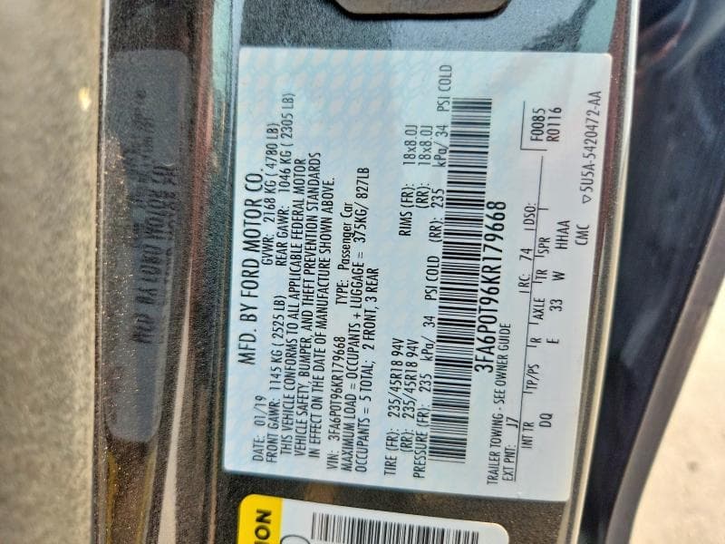 2019 FORD FUSION SE 12