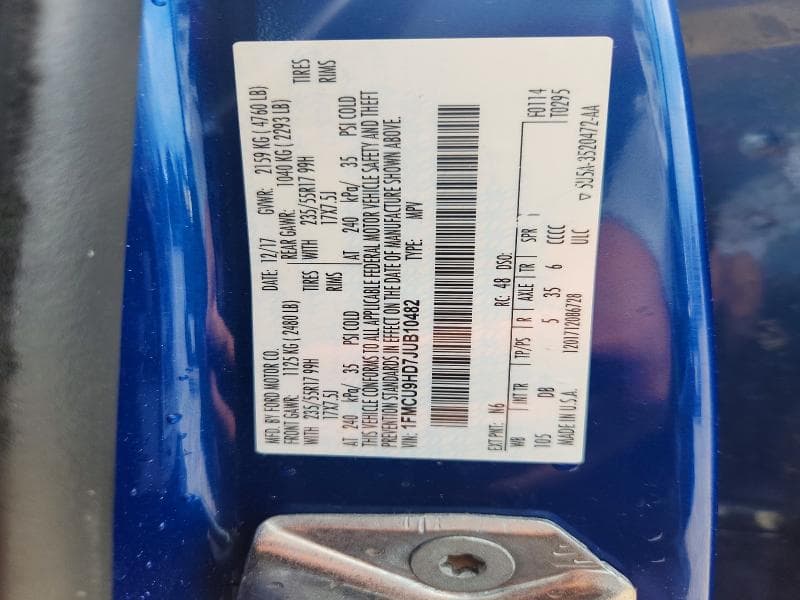 2018 FORD ESCAPE SEL 12