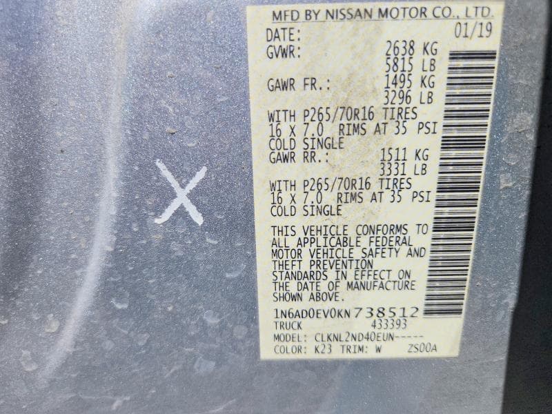 2019 NISSAN FRONTIER SV 12