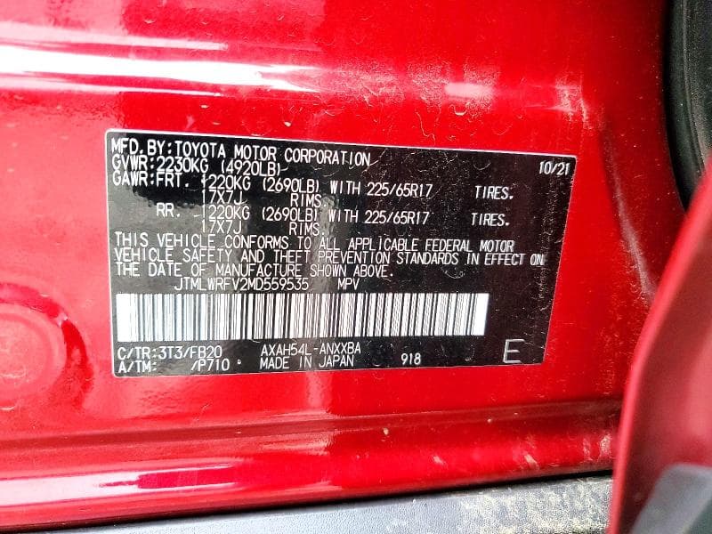 2021 TOYOTA RAV4 LE 14