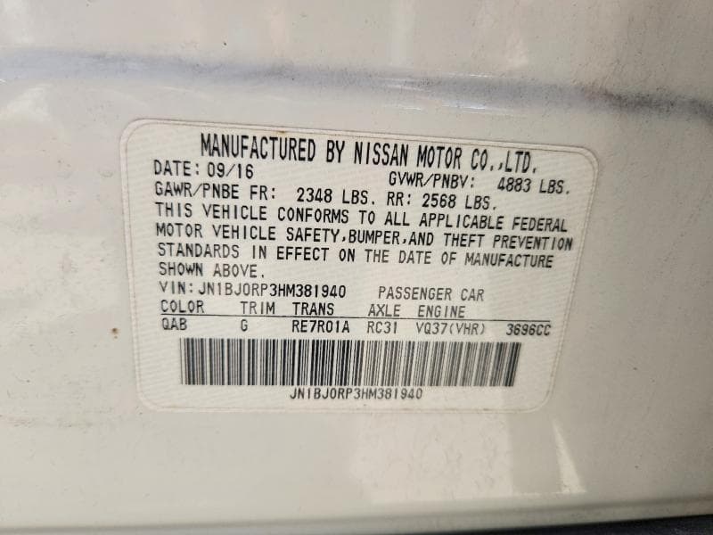 2017 INFINITI QX50 BASE BASE 14