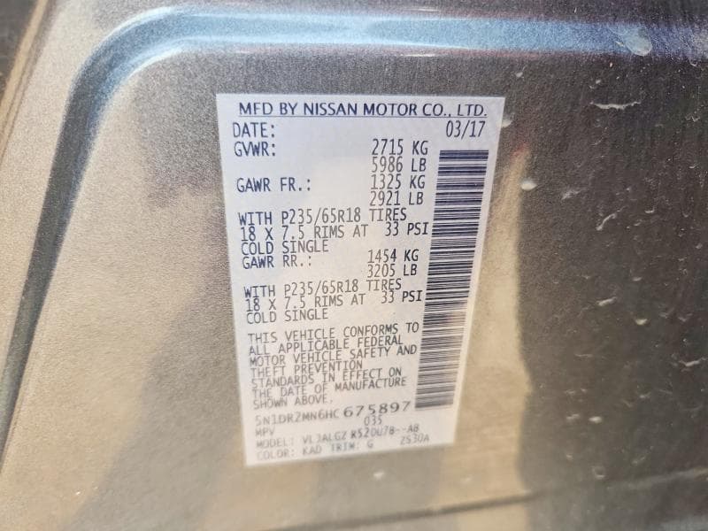 2017 NISSAN PATHFINDER SL 13