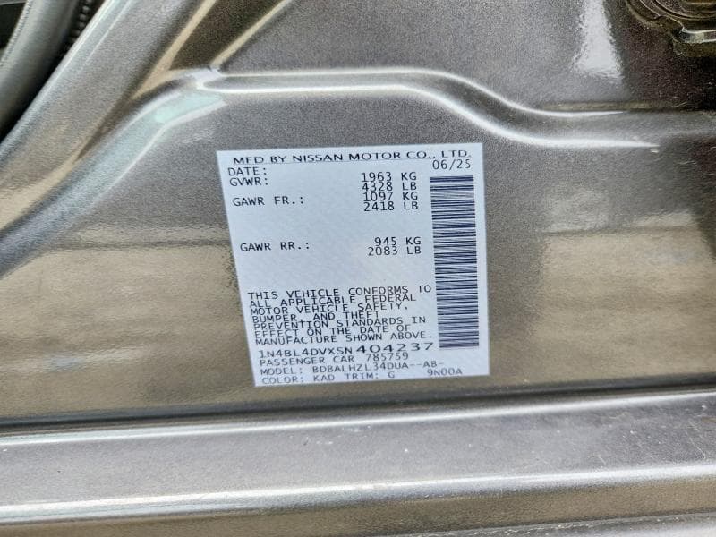2025 NISSAN ALTIMA SV 12