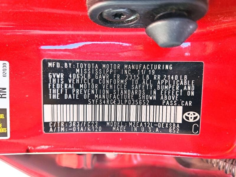 2020 TOYOTA COROLLA SE 12