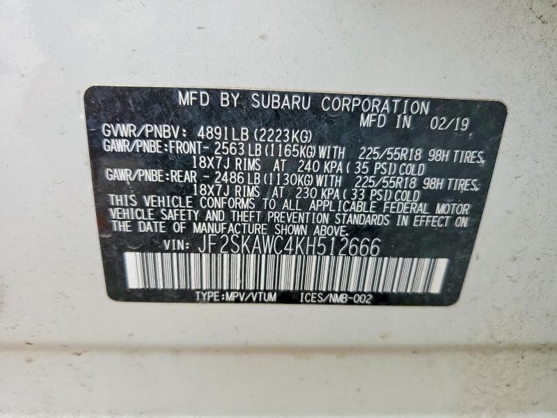 2019 SUBARU FORESTER TOURING 13