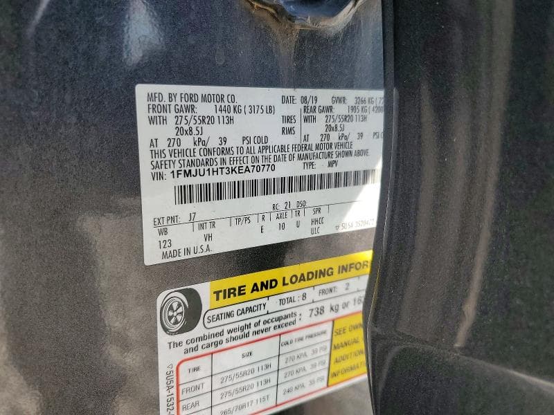 2019 FORD EXPEDITION XLT 14