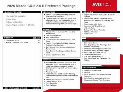 2025 MAZDA CX-5 PREFERRED 12