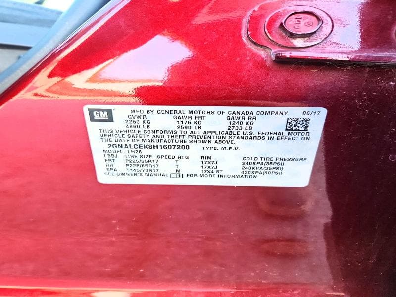 2017 CHEVROLET EQUINOX LT LT 13
