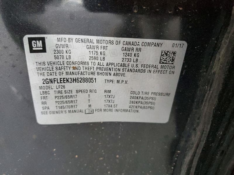 2017 CHEVROLET EQUINOX LS 12