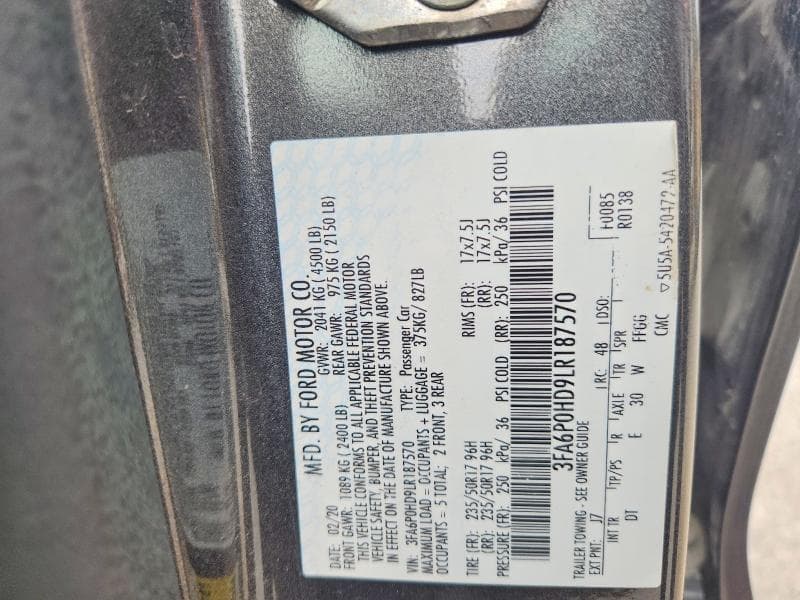 2020 FORD FUSION SE 12