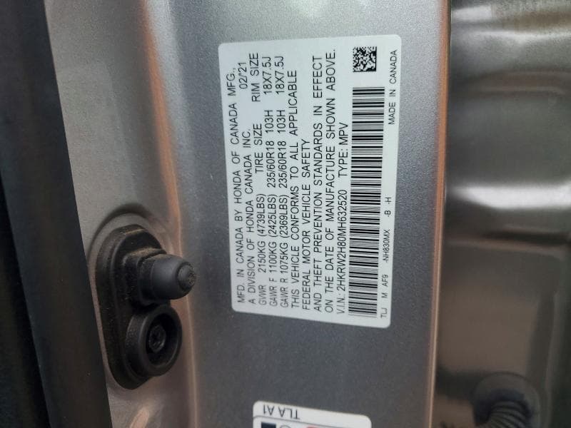 2021 HONDA CR-V EXL 14