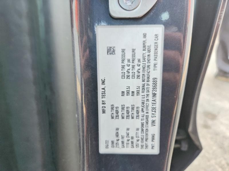 2022 TESLA MODEL 3 12