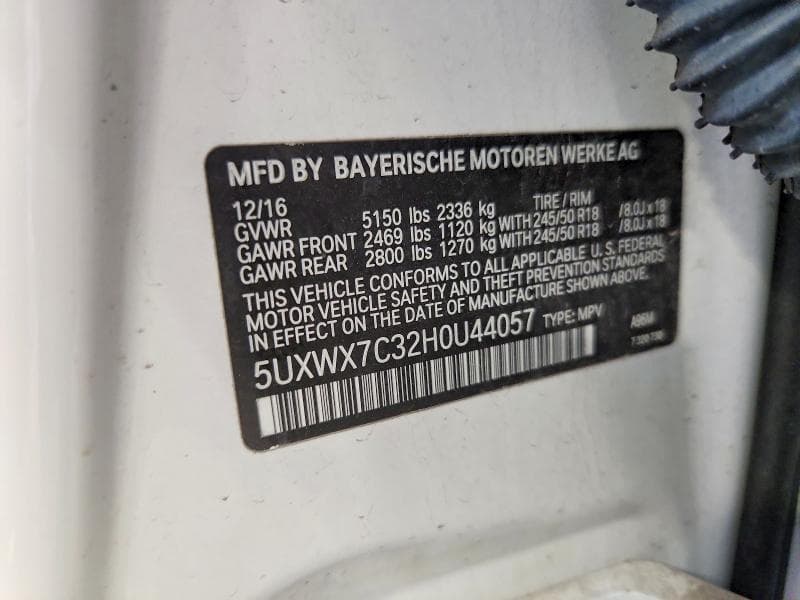 2017 BMW X3 XDRIVE35I 12
