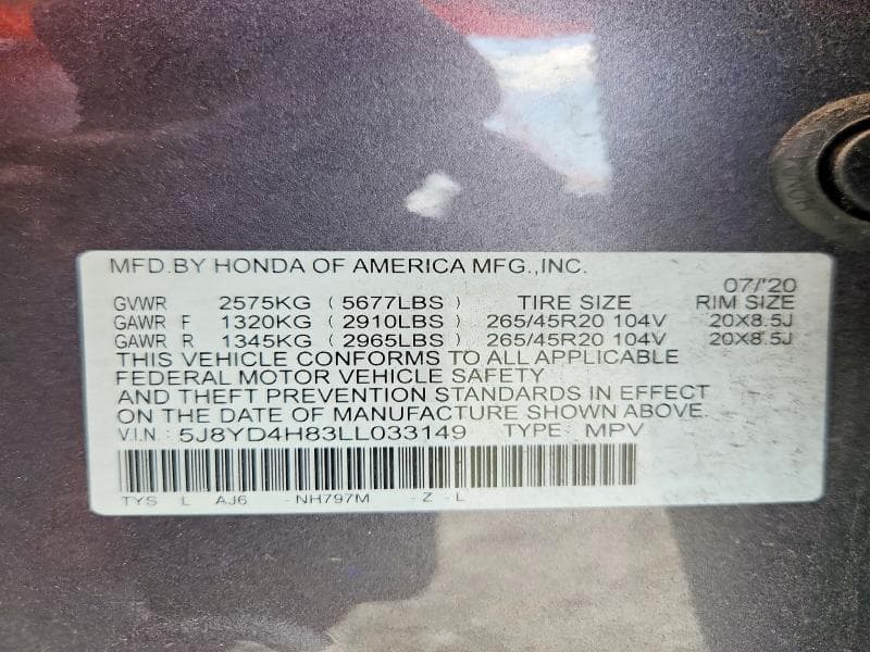 2020 ACURA MDX ADVANCE 14