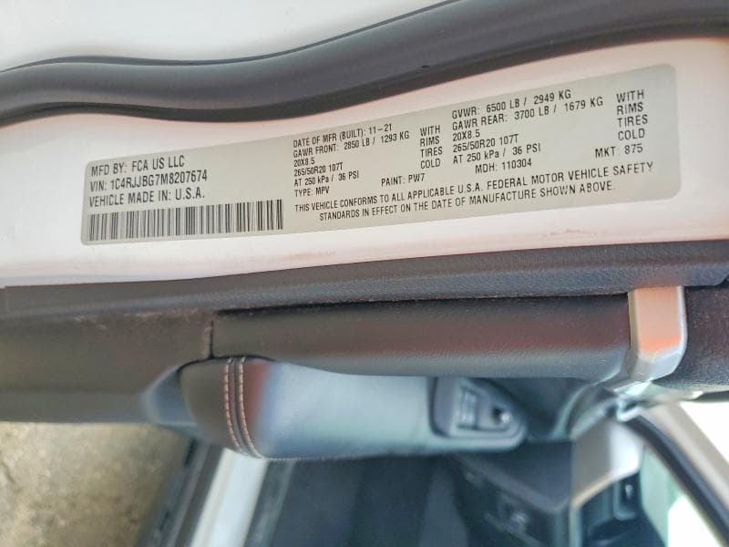 2021 JEEP GRAND CHEROKEE L LIMITED 14