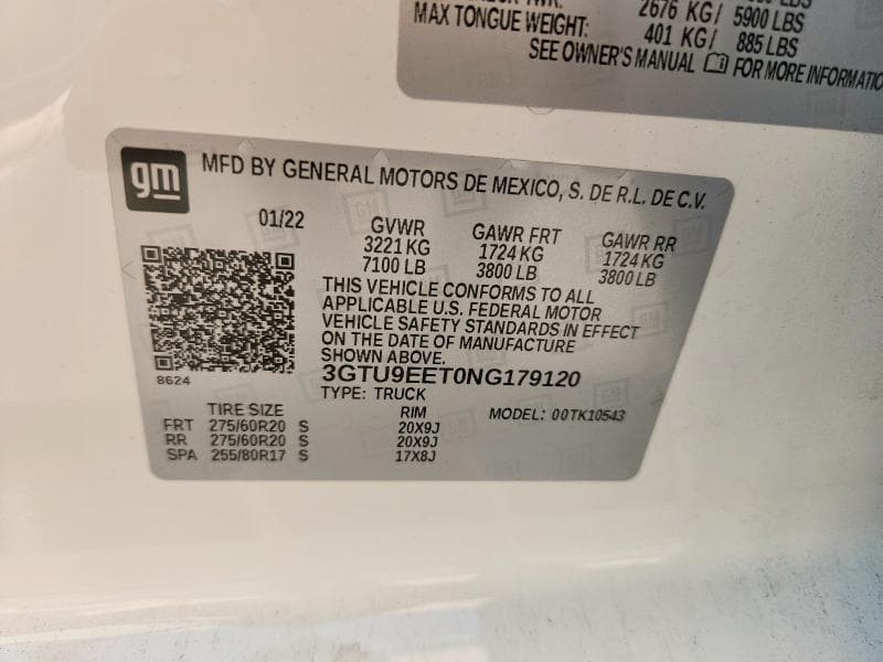 2022 GMC SIERRA LIMITED K1500 AT4 12