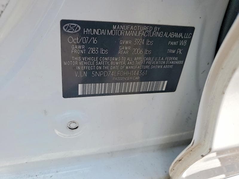 2017 HYUNDAI ELANTRA SE 12