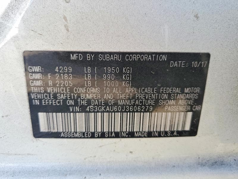 2018 SUBARU IMPREZA LIMITED 12