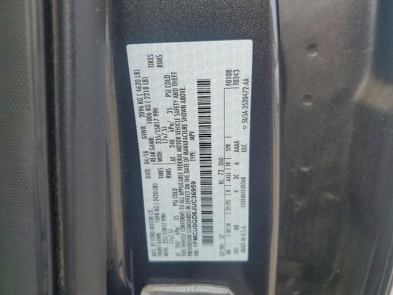 2018 FORD ESCAPE SE 13