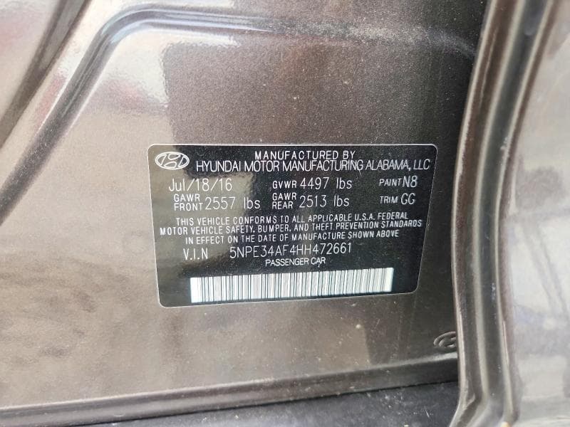 2017 HYUNDAI SONATA SPORT 12