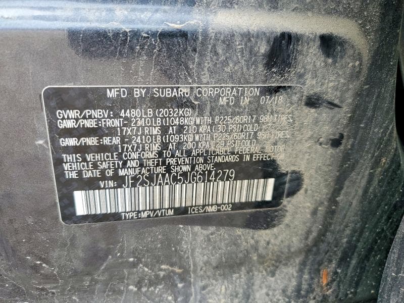 2018 SUBARU FORESTER 2.5I 13
