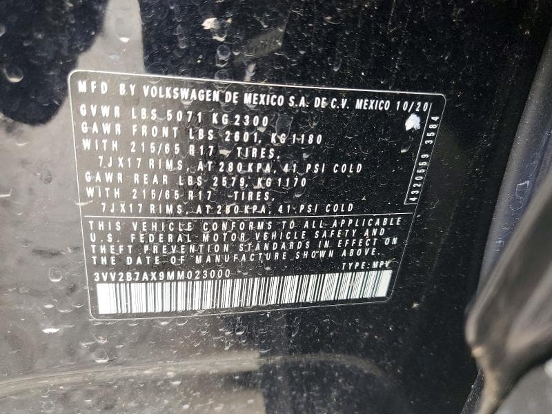 2021 VOLKSWAGEN TIGUAN SE 14