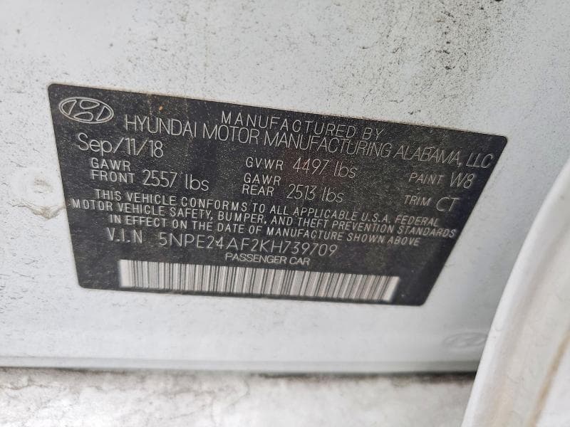 2019 HYUNDAI SONATA SE 12