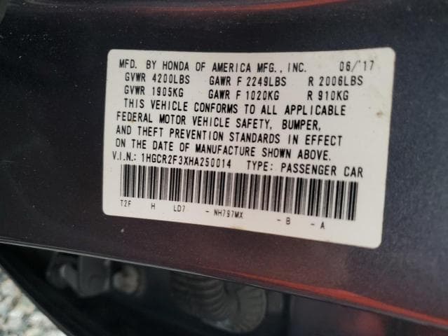 2017 HONDA ACCORD LX 12
