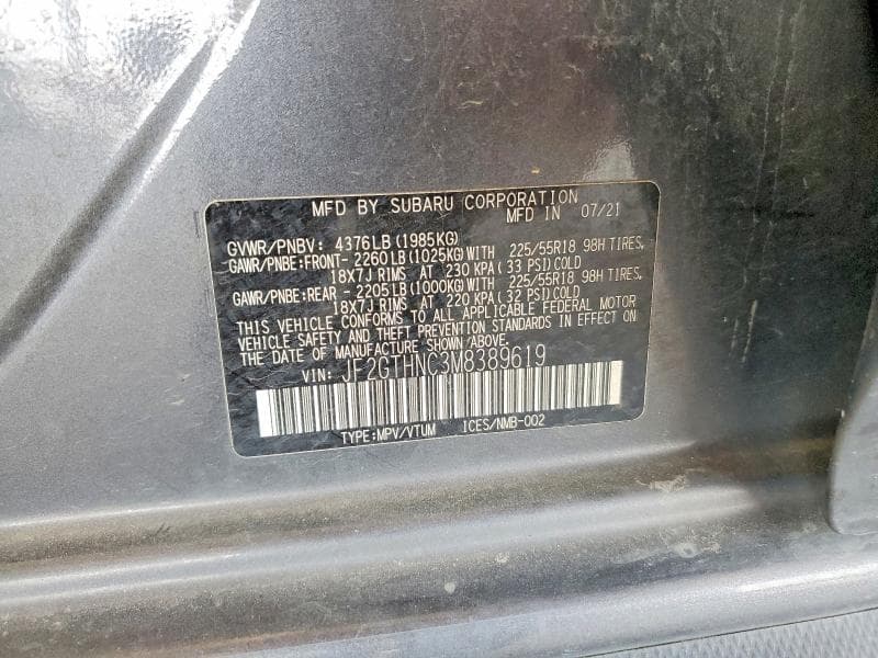 2021 SUBARU CROSSTREK LIMITED 12